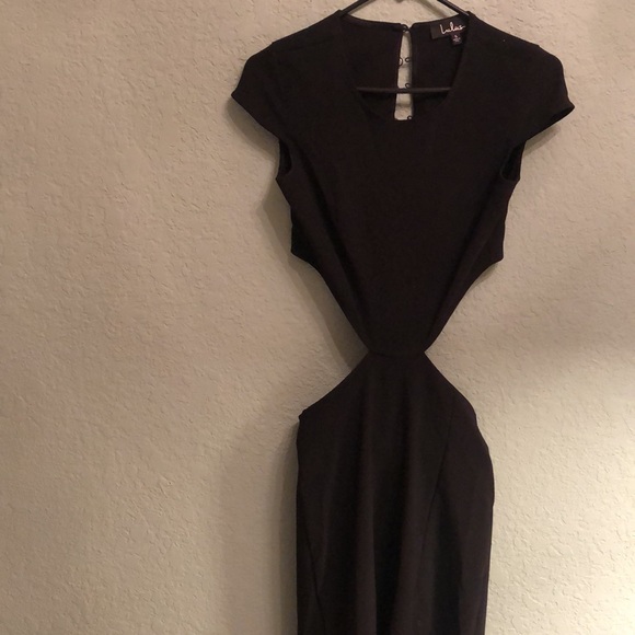 Lulus Conversation Slit Cutout Black Maxi Dress NWTs Large - Picture 3 of 13
